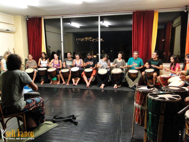 percussion lesson at Seli Kanou studio